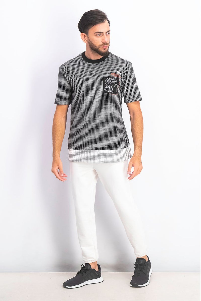 PUMA تي شيرت بولو قصير الأكمام بجيب من بومة × مايكل لاو للرجال، أسود - Image 4